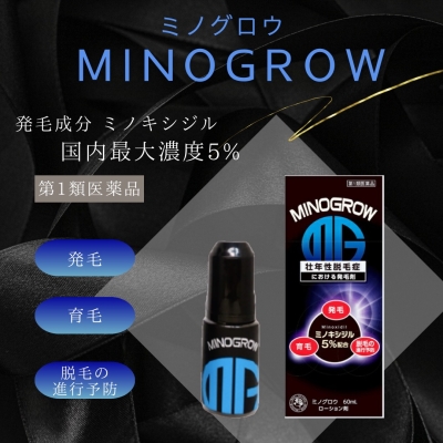ミノキシジル５％配合発毛剤 ミノグロウのご紹介